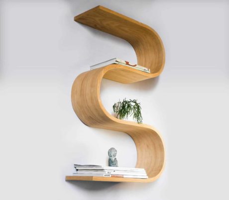 Wave etagere murale en courbe